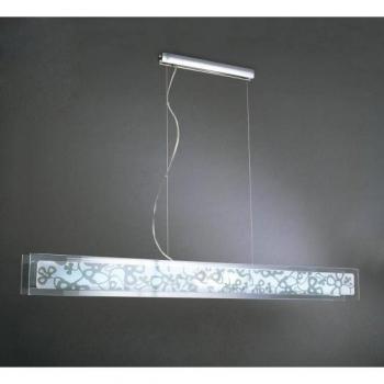 Lámpara colgante Euphoria 2 Bulbs T5 Wire, cromo pulido, vidrio opal blanco, no led, compatible con CFL