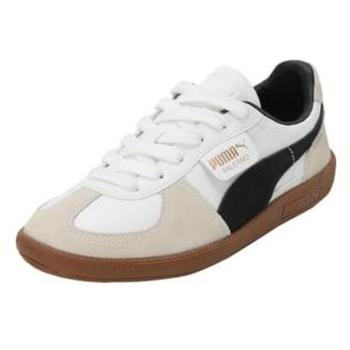 Zapatillas casual unisex Puma Palermo Lth, color blanco, beige y negro, talla 44.5, calzado de hombre estilo select