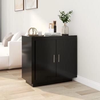 Aparador de madera contrachapada 80x40x75 cm negro, mueble de almacenaje de salón, armarios con puertas, cajón de madera, buffet para salón moderno, armario auxiliar, armario de almacenamiento