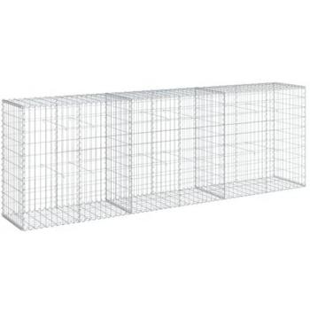 vidaXL Gabion Basket with Cover 300x50x100 cm Galvanised Iron