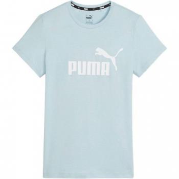 Camiseta Puma Essentials Turquesa Mujer con logo, tejido ligero, ajuste regular, manga corta y cuello redondo