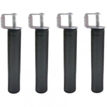 Pack 4 Patas para Somier + 4 Abrazaderas Cilíndricas de Metal (25/40 cm)