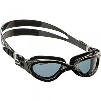 Cressi Flash Swim Goggles Gafas de Natación Premium para Adultos 100% Anti UV, Negro/Gris, Talla Única
