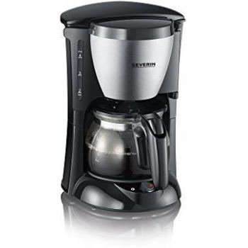 SEVERIN KA 4805 Cafetera para filtros de Café Molido, 4 tazas incluye jarra de cristal, acero inoxidable/negro