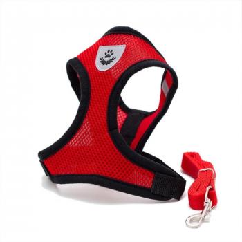 Locisne Tela de malla chaleco para perros Arnés suave ajustable cómodo | El plomo en el pecho del animal doméstico caminar con correa con clip
