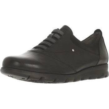 Fluchos Women's Black Leather Sneakers with Cushioned Insole, Model F0354, Size 8 US (38 EU)