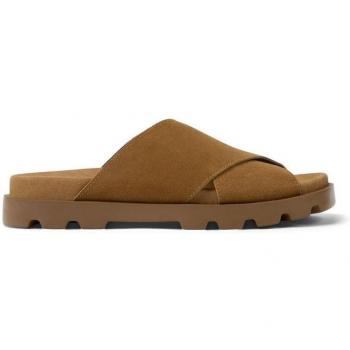 Sandalias planas de mujer de piel con tiras cruzadas