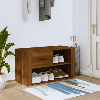 Zapatero marrón roble 80x35x45 cm madera multicapa