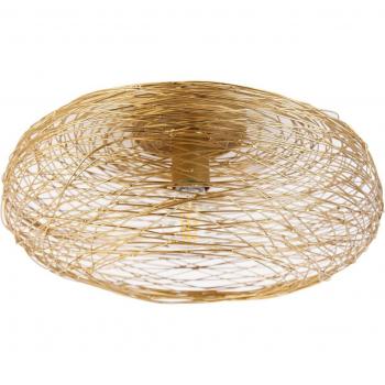 Plafón de techo Lindby Kaviya, dorado, Ø 40 cm, fabricado en hierro, con casquillo E27 para una lámpara