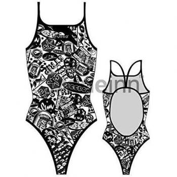 Turbo Traje de Baño con Stickers Adhesivos