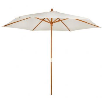 Aktive - Parasol hexagonal Garden 3 metros - Mástil de madera 48 mm - Color vainilla