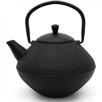 Bredemeijer Tetera asiática de hierro fundido de 1,0 l, con filtro de té, color negro esmaltado