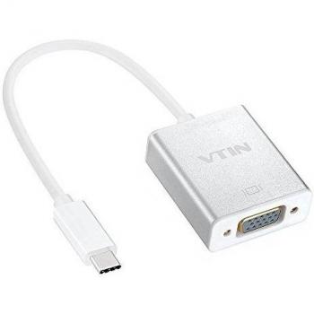 VicTsing nuevo USB 3.1 Tipo-C a VGA 1080p HDTV cable de adaptador convertidor de alta calidad Tipo C de conector para Apple Nuevo 12 pulgadas MacBook portátil - Plata