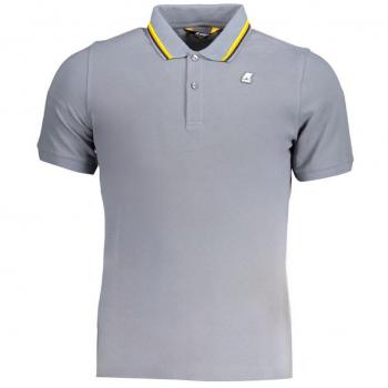 Gray Cotton Polo Shirt with Contrast Details - K-Way, Polo Shirts, Male, Size: S