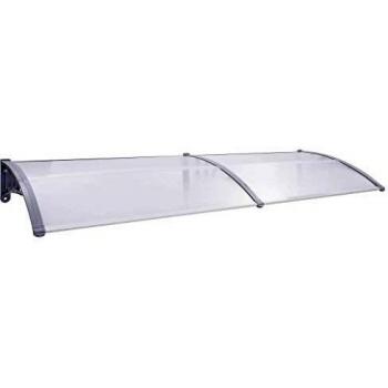 Grey and Transparent Polycarbonate Door Canopy 240 x 80 cm