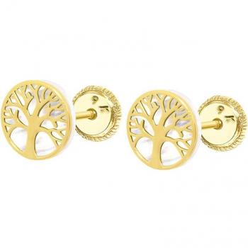 Pendientes Arbol Vida Time Road Hin00004/8 Oro, Mujer
