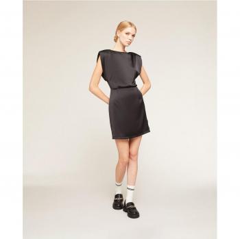 Motivi - Elegante Vestido de Tubo en Raso con Tirantes y Detalle de Acolchado Interior