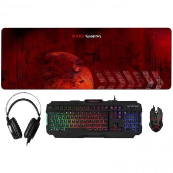 Mars Gaming MCPRGB – Pack Iluminación RGB de Teclado, Ratón, Auriculares y Alfombrilla Gaming