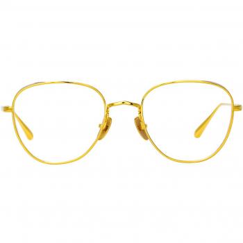 Linda Farrow HARDY LFL1503 C4 Men's Eyeglasses Gold Size 54 - Blue Light Block Available
