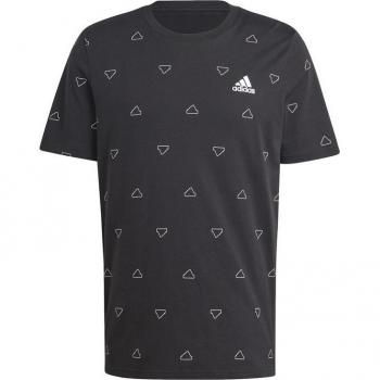 Camiseta de Manga Corta Adidas Seasonal Essentials Monogram para hombre en color negro