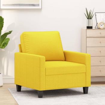 Sillón de tela amarillo claro 60 cm Vidaxl