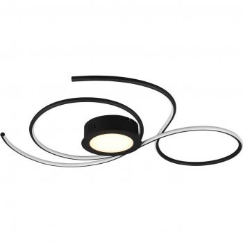 Plafón LED Jive 80 cm negro mate, 48W, 5600lm, lámpara moderna con dimmer