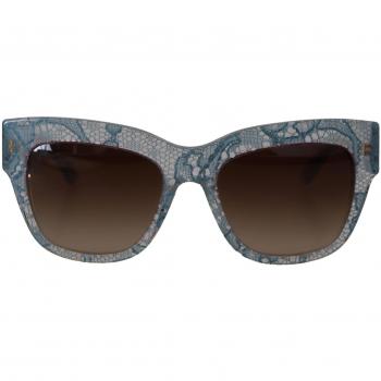 Dolce & Gabbana Blue Lace Acetate Rectangle DG4231 Shades Sunglasses, Elegant Lace Sunglasses Blue Clear, Multicolor female, Size: ONE SIZE