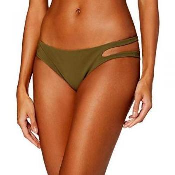 Calvin Klein Open Cut Bikini, Verde Oliva, S para Mujer