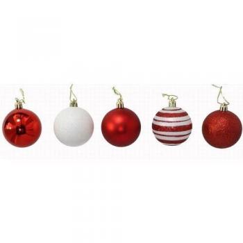 Set 50 bolas decoración Navidad Roja 6 cm