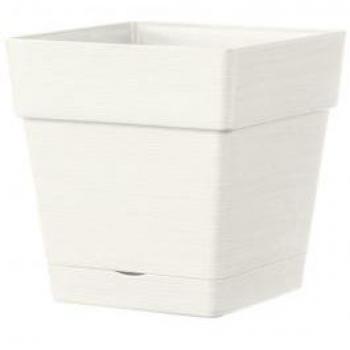 Maceta Deroma Blanco Ø 35 cm - Maceta de cerámica, color blanco, diámetro de 35 cm, ideal para plantas interiores y exteriores