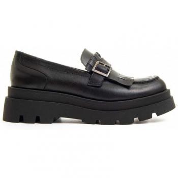Mocasín De Piel Para Mujer. Purapiel Lirio 83508 Negro