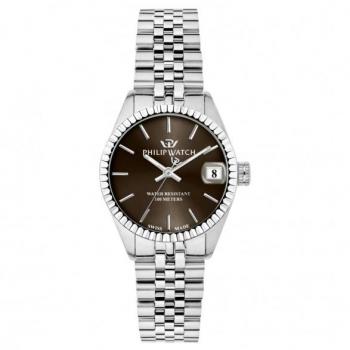 Philip Watch Caribe Urban Women's Quartz Watch - Swiss Made, Stainless Steel, Brown Sunray Dial, 100M Water Resistant
