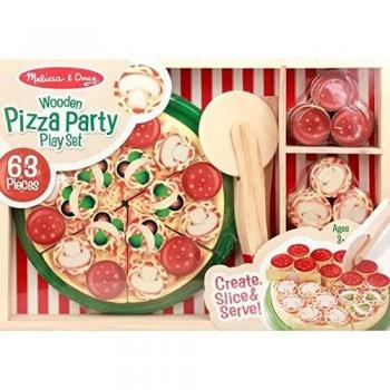 Melissa & Doug Pizza de Madera, Multicolor, 3+ Años