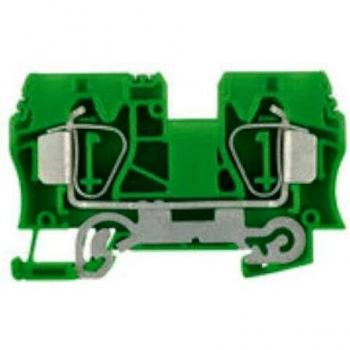Bloque terminal de tierra Weidmüller ZPE 10, 1 vía, capacidad 10 mm², color verde