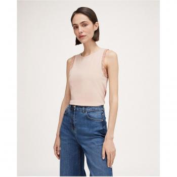 Top de Algodón Elástico con Borde de Ganchillo