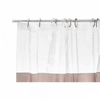 Cortina de Ducha Transparente 180 x 180 cm Beige Plástico PEVA Fácil de Limpiar (12 Unidades)
