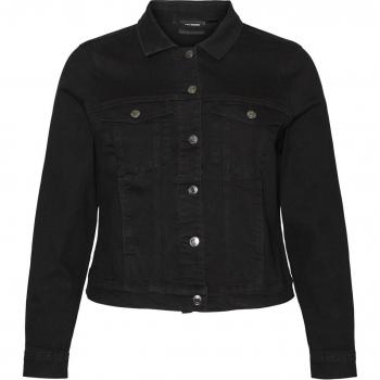 Vero Moda Curve Women's Slim Fit Black Denim Jacket Runa