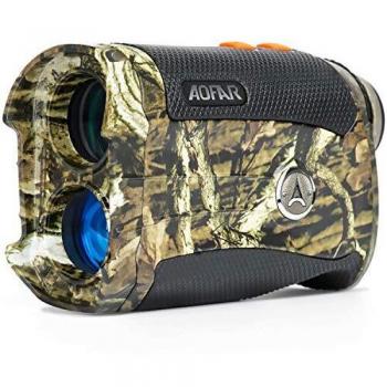 AOFAR HX-1200T Telémetro Caza Tiro con Arco 1200 Metros Disparo Wild Plus Telémetro Caza de Camuflaje a Prueba de Agua, 6X 25 mm, Modo de Alcance y Arco, Paquete de Regalo de batería Gratis