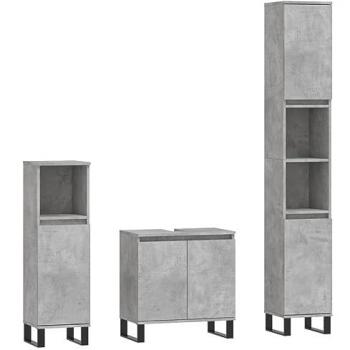 Set de muebles baño 3 pzas madera contrachapada gris hormigón