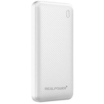 Powerbank RealPower PB-10000 Plus, 10.000 mAh, 20W, 2x USB-A, 1x USB-C
