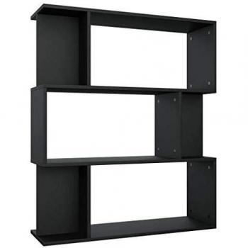 Estantería divisor de madera contrachapada negra 80x24x96 cm