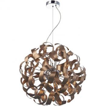 Lámpara colgante Rawley de cobre cepillado y cromo pulido con 9 luces G9