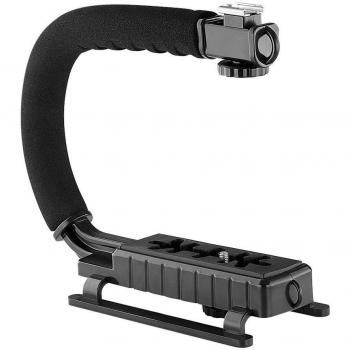 Neewer C Forma de acción de vídeo soporte de mango estabilizador para videocámaras DV, DC, cámara réflex digital/Point y Shoot Cámara - Negro