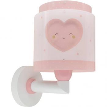 Aplique de pared infantil Dalber Baby Dreams con enchufe, color rosa, diseño de corazón