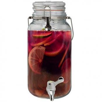 NERTHUS FIH 168 - Dispensador 4 litros, dispensador de bebidas de vidrio con grifo
