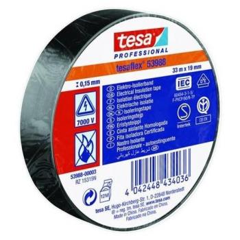 Tesa 53988-00003-00 53988-00003-00-Cinta Aislante Homologada Serie 53988-33m x 19mm Negro