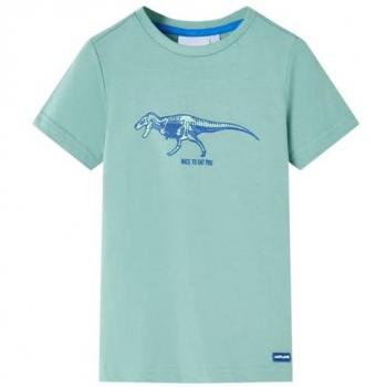 Camiseta Infantil de Manga Corta Estampado Mono Caqui Claro 104