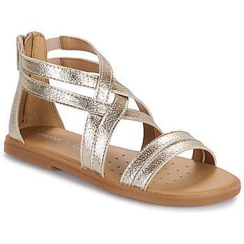 Geox Karly Platinum Girls' Leather Sandals