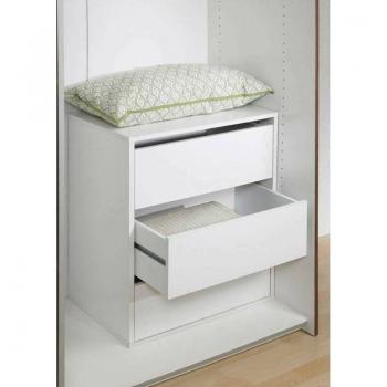 Cajonera Interior Blanca con Tres Cajones, 51 x 70 x 39 cm, Embalaje Reforzado - Dmora