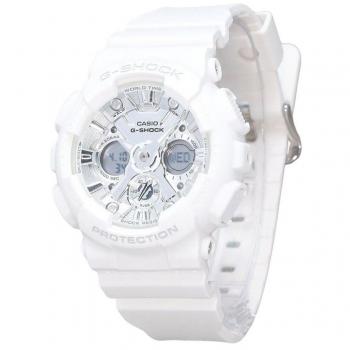 Casio G-Shock Women's 200M Analog-Digital Quartz Watch with Bio-Based White Resin Strap and Silver Dial